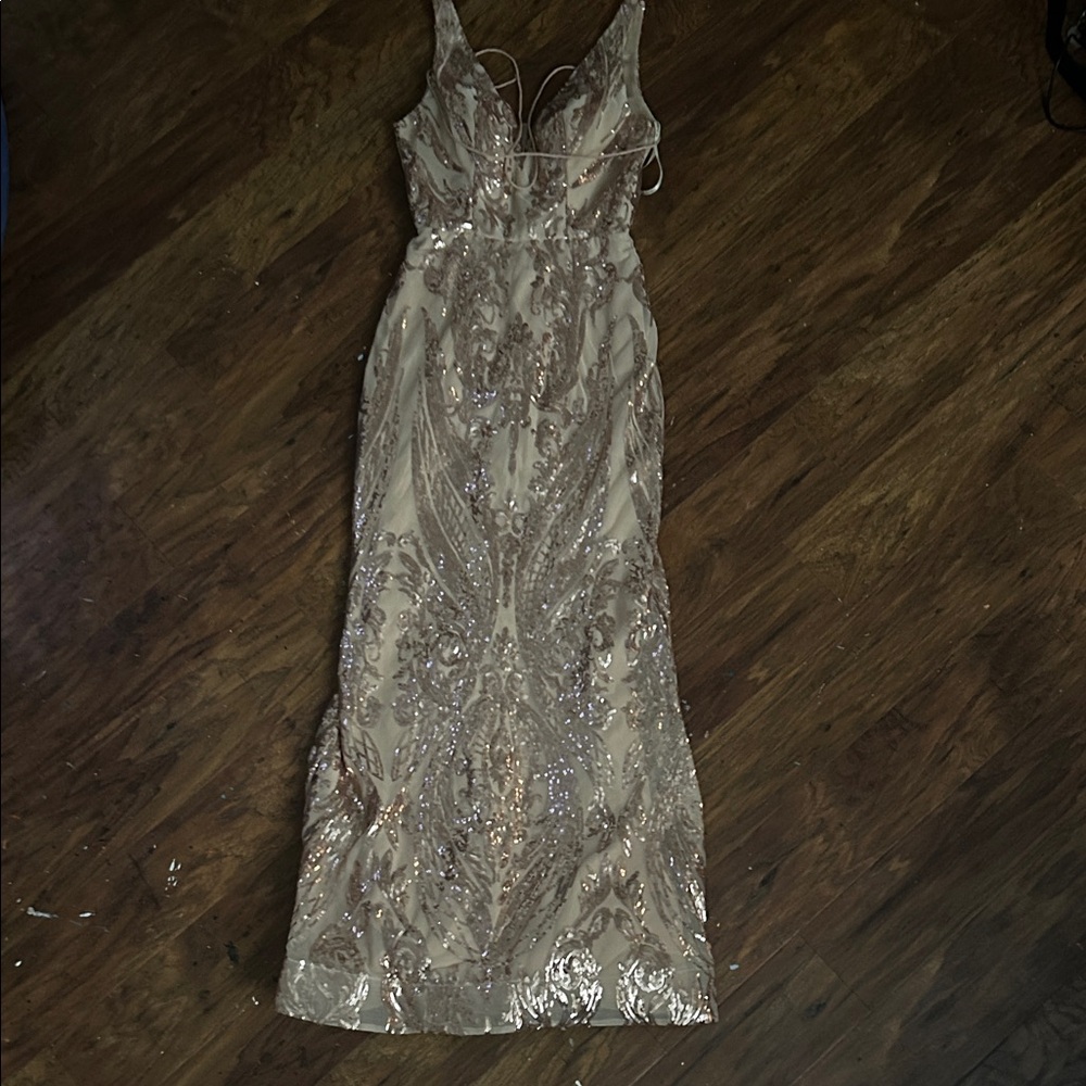 Glamorous Sequin Lace Evening Gown